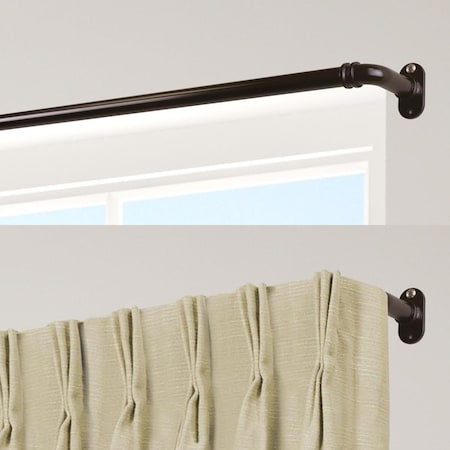 Central Design 0.625 in. Blackout Curtain Rod with 48 to 84 in. Extension, Cocoa BOT63-487